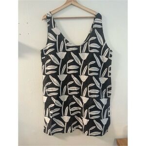 Black & White Sleeveless Mini Dress - Classic Floral Print PO-EM new tulip